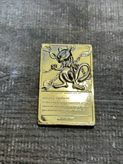 Vtg 1999 Mewtwo Pokemon 23k Gold Plated Card Limited Edition Burger King In Ball - Image 3