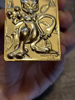 Vtg 1999 Mewtwo Pokemon 23k Gold Plated Card Limited Edition Burger King In Ball - Image 5
