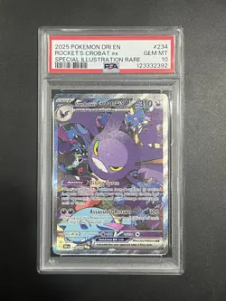 PSA 10 Gem Mint Team Rocket's Crobat ex Pokemon S&V Destined Rivals #234 SIR - Image 1