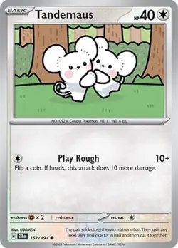 1x Tandemaus (#157/191) NM Eng Pokemon - Surging Sparks - Image 1