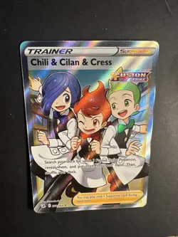 2021 Pokemon Fusion Strike Trainer Supporter Chili & Cilan & Cress 258 /264 Holo - Image 5