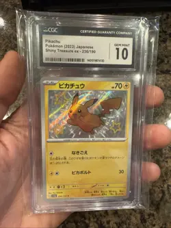 CGC 10 Pikachu 236/190 Shiny Treasure Sv4a Japanese Pokemon TCG 2023 - Image 1