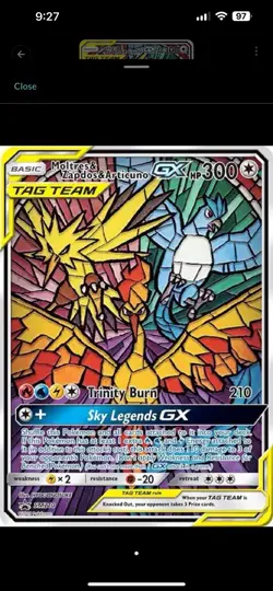 Pokemon Tag Team Moltres Zapdos Articuno GX SM210 Black Star Promo. - Image 4