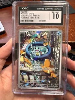 CGC 10 Squirtle 148/142 Stellar Crown Holo Illustration Rare Pokemon TCG - Image 1