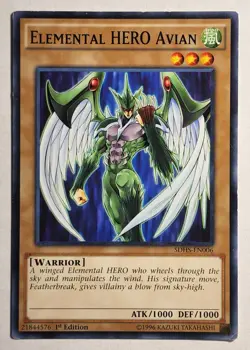 Yugioh Elemental HERO Avian SDHS-EN006 Common 1st Edition - Image 1