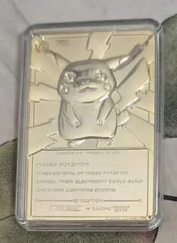 #25 Pokemon 23k Gold Plated PIKACHU Trading card. Nintendo 1999 - Image 2