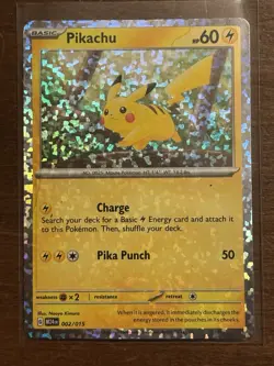 Pikachu New 2025 McDonalds Happy Meal Holo Pokemon Dragon Discovery Card 002/015 - Image 1