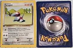 POKEMON Card GERMAN BASE SET 1st Edition "PORYGON" #39/102 Uncommon Hi Grade NM! - Image 1