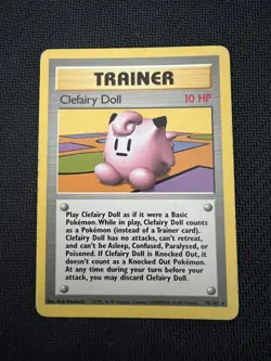 Pokemon Card Clefairy Doll 70/102 Rare Base Set Trainer MP - Image 1