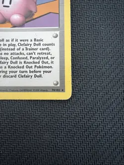 Pokemon Card Clefairy Doll 70/102 Rare Base Set Trainer MP - Image 3
