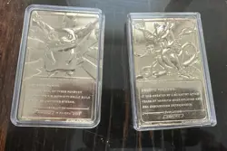 Pokemon 1999 Burger King Trading Cards 23K Gold-Plated, Set Pikachu And Mewtwo - Image 2