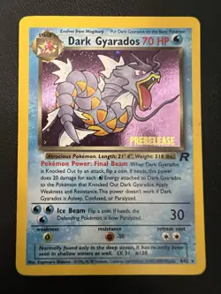 Dark Gyarados PreRelease 8/82 Promo Holo Team Rocket Pokemon Card - Image 1
