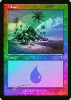 Magic the Gathering ISLAND #335/350 Invasion Land Foil Common 2000 NM - Image 1