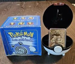 Pokemon 1999 Poliwhirl 23K Gold-Plated Trading Card #61 Burger King Blue Box - Image 1