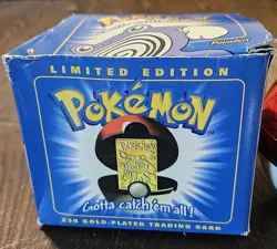 Pokemon 1999 Poliwhirl 23K Gold-Plated Trading Card #61 Burger King Blue Box - Image 5
