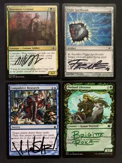 MTG Magic the Gathering x4 Lot Signed Cards Hamm Sutfin Vohwinkel Roka - Image 1