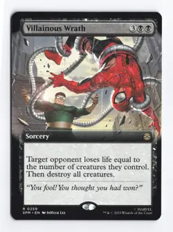 Villainous Wrath (Extended Art) #259 Rare - Marvel's Spider-Man MTG SPM - Image 1