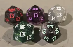 Lot Of 5 Diffent MTG Magic The Gathering Gift Bundle Oversized Spindown Dice - Image 1