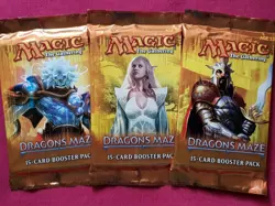 MTG Magic The Gathering DRAGON'S MAZE New Sealed Booster ALL 3 PACK ART - Image 1