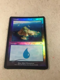 Island Basic Land-Magic The Gathering-337/350 FOIL Onslaught Never Used - Image 1