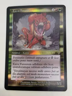 MTG Magic The Gathering Kavu Furens Foil Latin Invasion Pre-Release WotC -NM - Image 1