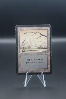 Magic the Gathering MTG - Beta Edition Land - Swamp A - MP - Image 1