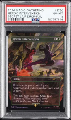2024 MTG SECRET LAIR DROP FOIL #1750 HEROIC INTERVENTION PSA 8 - Image 1