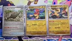 Pokemon TCG White Flare Archen 50/086, Archeops 51/086, Antique Plume Fossil NM - Image 1