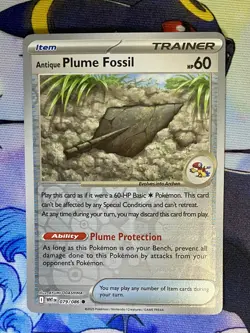 Pokemon TCG White Flare Archen 50/086, Archeops 51/086, Antique Plume Fossil NM - Image 2