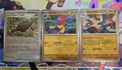 Pokemon TCG White Flare Archen 50/086, Archeops 51/086, Antique Plume Fossil NM - Image 4