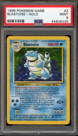 Pokemon Blastoise Base Set Unlimited Holo Rare #2 PSA 9 Mint - Image 1