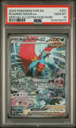 2023 POKEMON PAR EN-PARADOX RIFT #251 ROARING MOON EX PSA 10 - Image 1