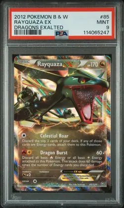 2012 POKEMON B&W DRAGONS EXALTED #85 RAYQUAZA EX PSA 9 - Image 1