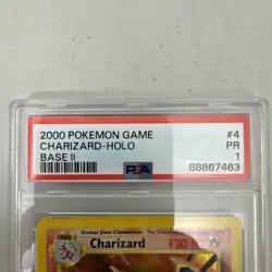 Charizard Pokemon 2000 Holo Base Set 2 II 4/130 PSA 1 Low Pop - Image 3