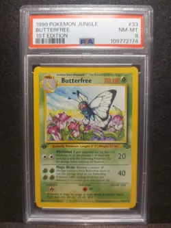 1999 Pokemon Jungle 1st Edition #33 Butterfree PSA 8 NM/MT - Image 1