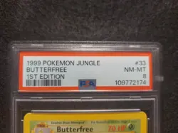 1999 Pokemon Jungle 1st Edition #33 Butterfree PSA 8 NM/MT - Image 2
