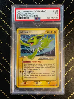 2007 Pokemon Ex Power Keepers Gold Star Jolteon HOLO #101 PSA 5 - Image 1