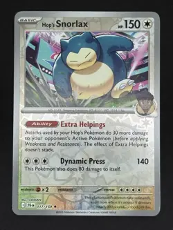 Pokemon TCG Hop's Snorlax Reverse Holo - SV09: Journey Together (117/159) NM - Image 1
