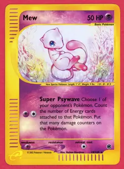 REVERSE HOLO Mew 55/165 Pokemon EX Expedition E-READER TCG Holographic Rare - MP - Image 1