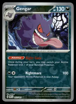 Gengar Reverse Holo 057/091 SV: Paldean Fates Pokemon - Image 1