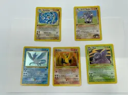 Vintage Pokemon Lot 1st Base Fossil Moltres Muk Brock’s Machamp Articuno Holo 🔥 - Image 1