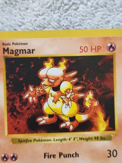 Pokemon Card - Magmar Base Set (Shadowless) 36/102 Uncommon LP-MP (see photos) - Image 2