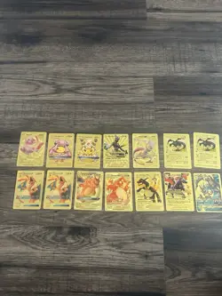 Rare Pokemon Gold Metal Card Lot Charizard Pikachu Mew Mewtwo - Image 1