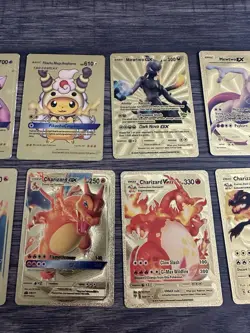 Rare Pokemon Gold Metal Card Lot Charizard Pikachu Mew Mewtwo - Image 3