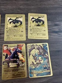 Rare Pokemon Gold Metal Card Lot Charizard Pikachu Mew Mewtwo - Image 5