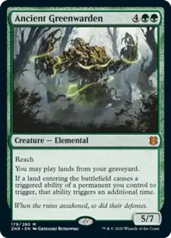 MTG English Ancient Greenwarden NM Normal Zendikar Rising - Image 1