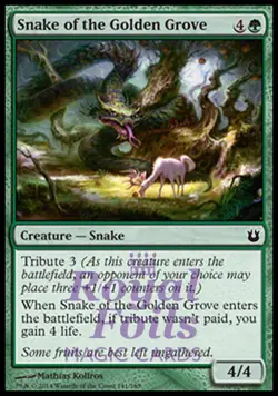 Snake of the Golden Grove 4x FOIL BNG MTG Born of the Gods Common MINT green - Image 1