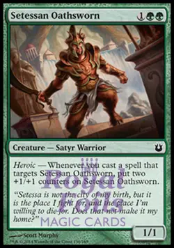 Setessan Oathsworn 4x FOIL BNG MTG Born of the Gods Common MINT green - Image 1