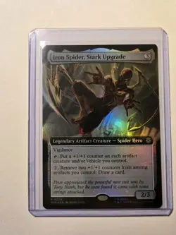 Iron Spider, Stark Upgrade (Extended Art) 0279 Foil MTG Spiderman M/NM - Image 4