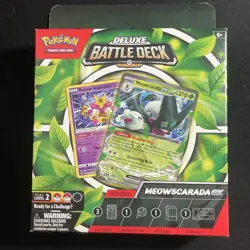 Meowscarada EX Pokemon TCG Deluxe Battle Deck New Sealed 3 Foil Cards + Deck Box - Image 1